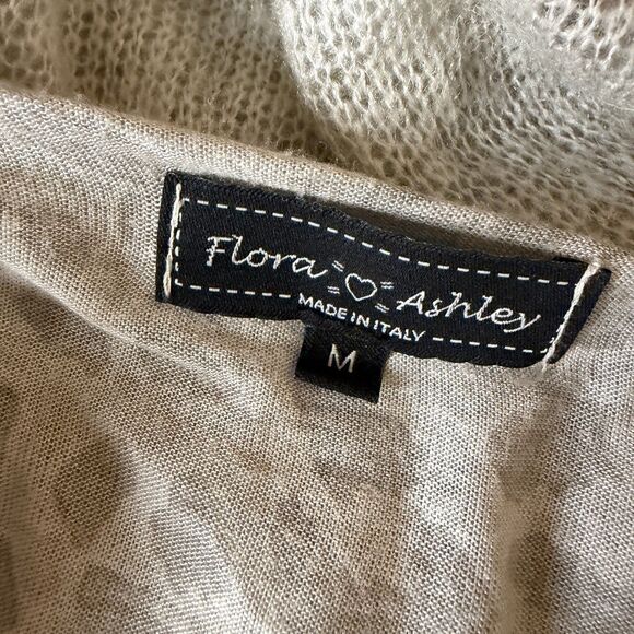 Flora Ashley Sweater TwoFer Layered Blouse Top Shirt Animal Gray M bv - Picture 6 of 8